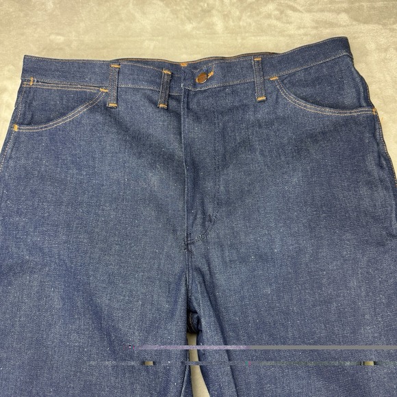 VTG 70s Wrangler 345DEN Boot Flare Jeans 40x32 USA Talon Zip Denim Bell bottom - Picture 8 of 13